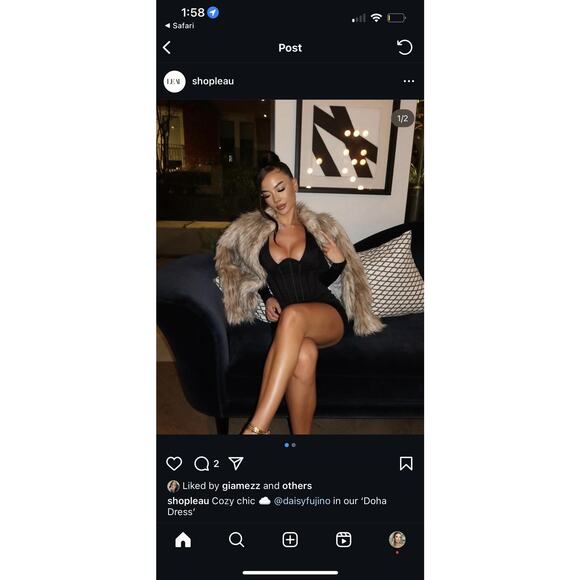 NEW Leau Black Corset Dress Doha Small - Picture 2 of 2